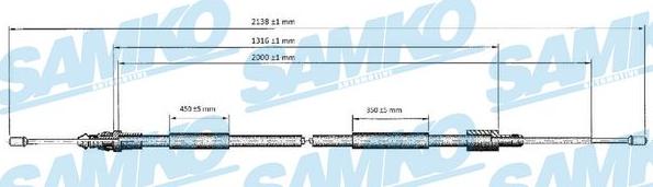 Samko C0621B - Cablu, frana de parcare parts5.com