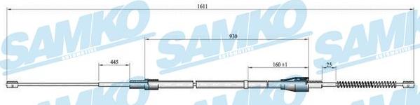 Samko C0809B - Cablu, frana de parcare parts5.com