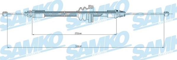 Samko C0746B - Żażné lanko parkovacej brzdy parts5.com