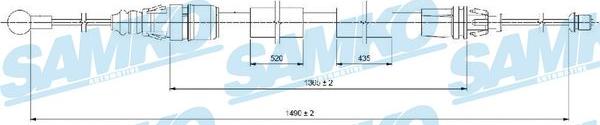 Samko C0733B - Żażné lanko parkovacej brzdy parts5.com