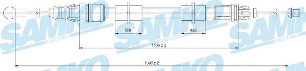 Samko C0721B - Żażné lanko parkovacej brzdy parts5.com