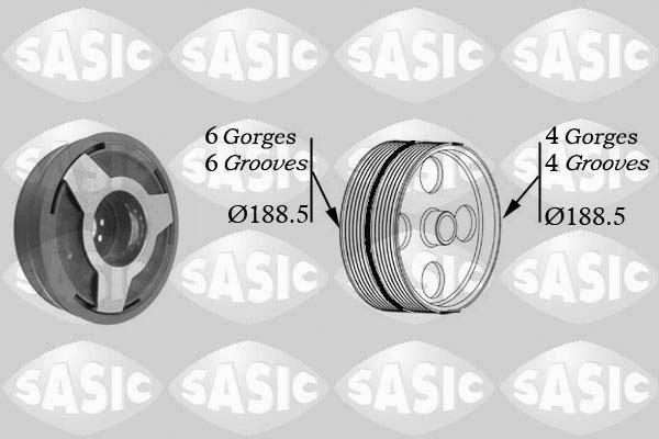 Sasic 9001806 - Ремъчна шайба, колянов вал parts5.com