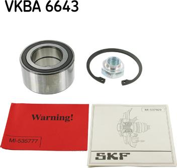 SKF VKBA 6643 - Wheel hub, bearing Kit parts5.com