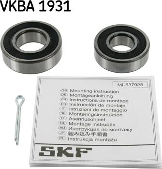 SKF VKBA 1931 - Sada ložisek kol parts5.com