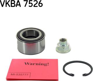 SKF VKBA 7526 - Wheel hub, bearing Kit parts5.com