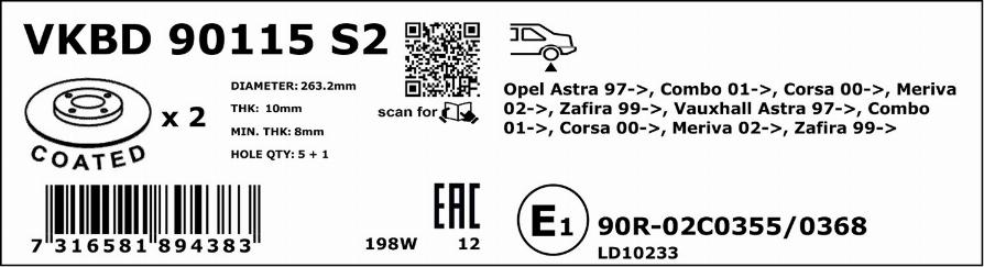 SKF VKBD 90115 S2 - Brake Disc parts5.com