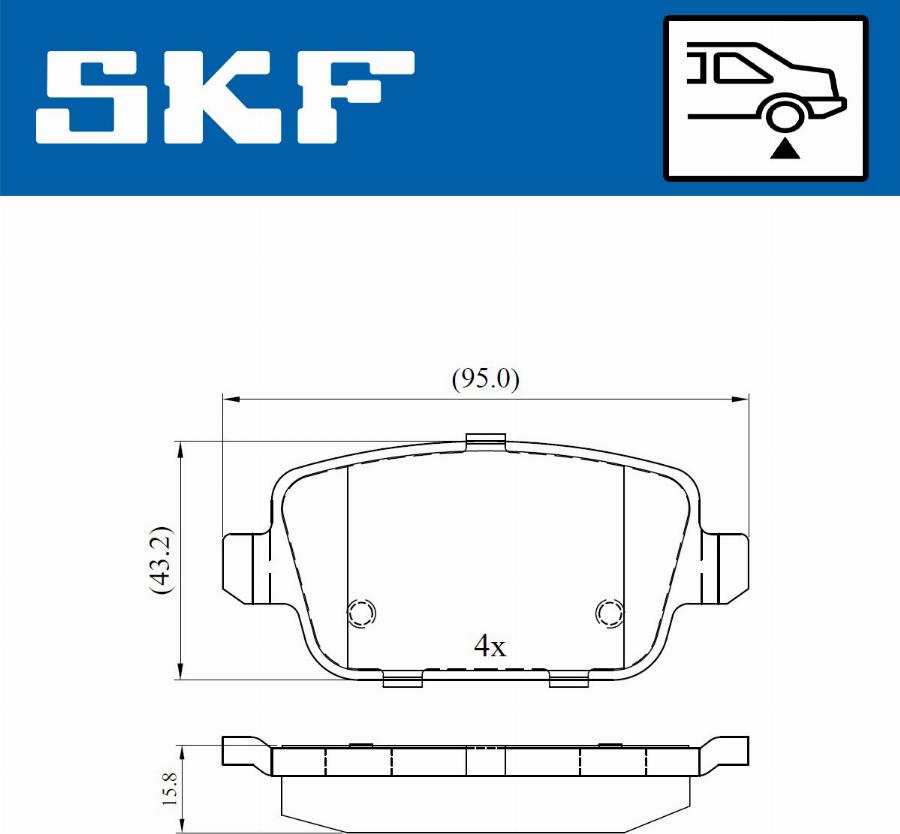 SKF VKBP 90498 - Komplet zavornih oblog, ploscne (kolutne) zavore parts5.com