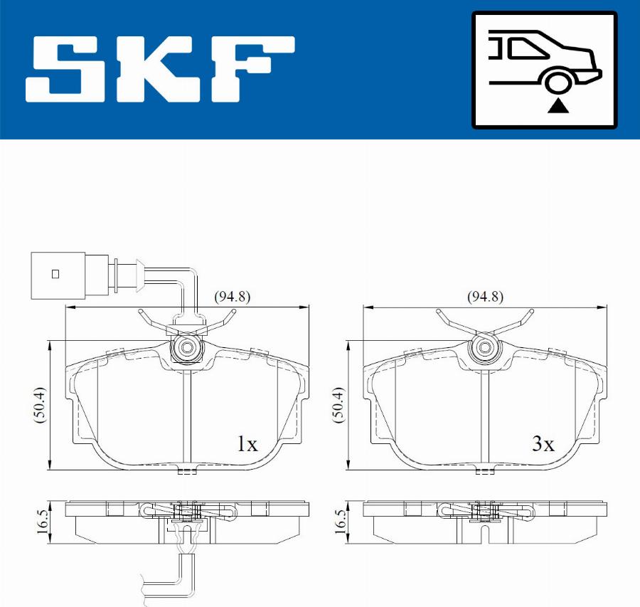 SKF VKBP 90493 E - Fékbetétkészlet, tárcsafék parts5.com