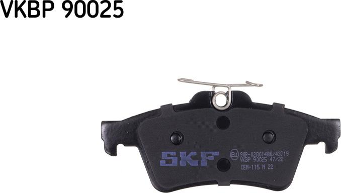 SKF VKBP 90025 - Zestaw klocków hamulcowych, hamulce tarczowe parts5.com