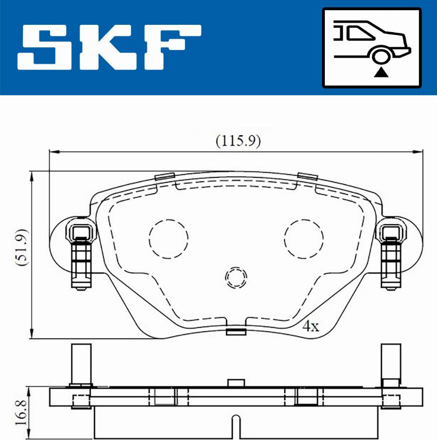 SKF VKBP 90170 - Komplet zavornih oblog, ploscne (kolutne) zavore parts5.com