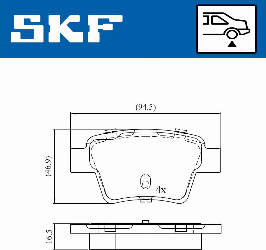 SKF VKBP 90172 - Sada brzdových destiček, kotoučová brzda parts5.com