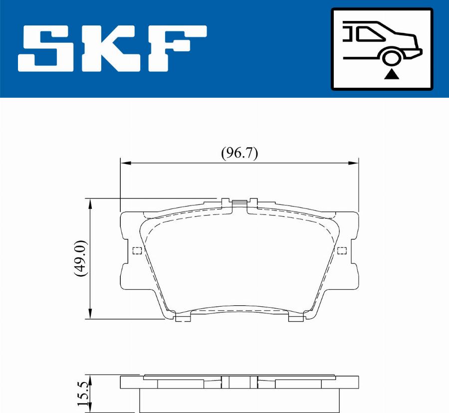 SKF VKBP 90307 - Комплект спирачно феродо, дискови спирачки parts5.com