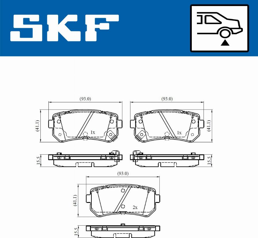 SKF VKBP 90265 A - Sada brzdových destiček, kotoučová brzda parts5.com