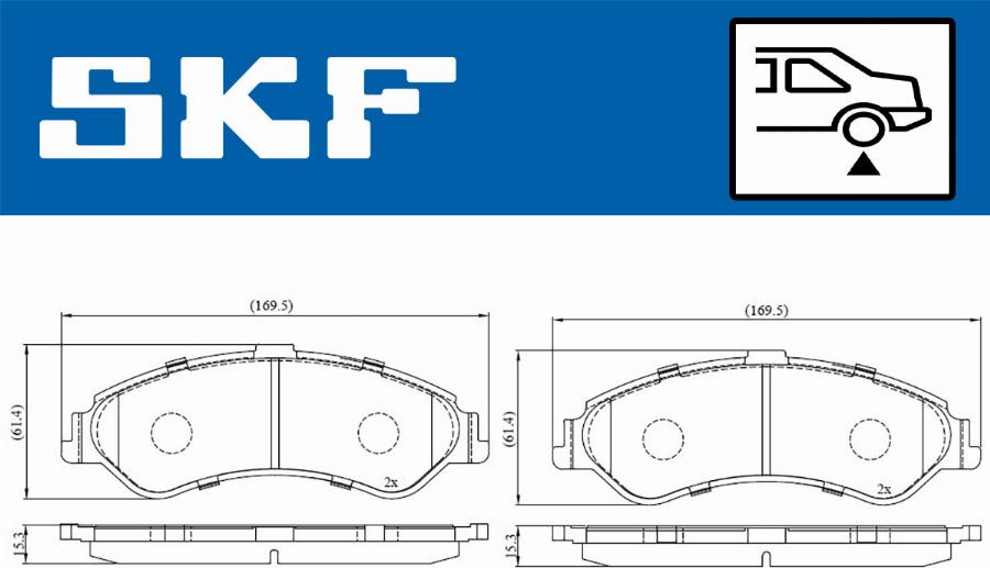 SKF VKBP 90221 - Sada brzdových platničiek kotúčovej brzdy parts5.com