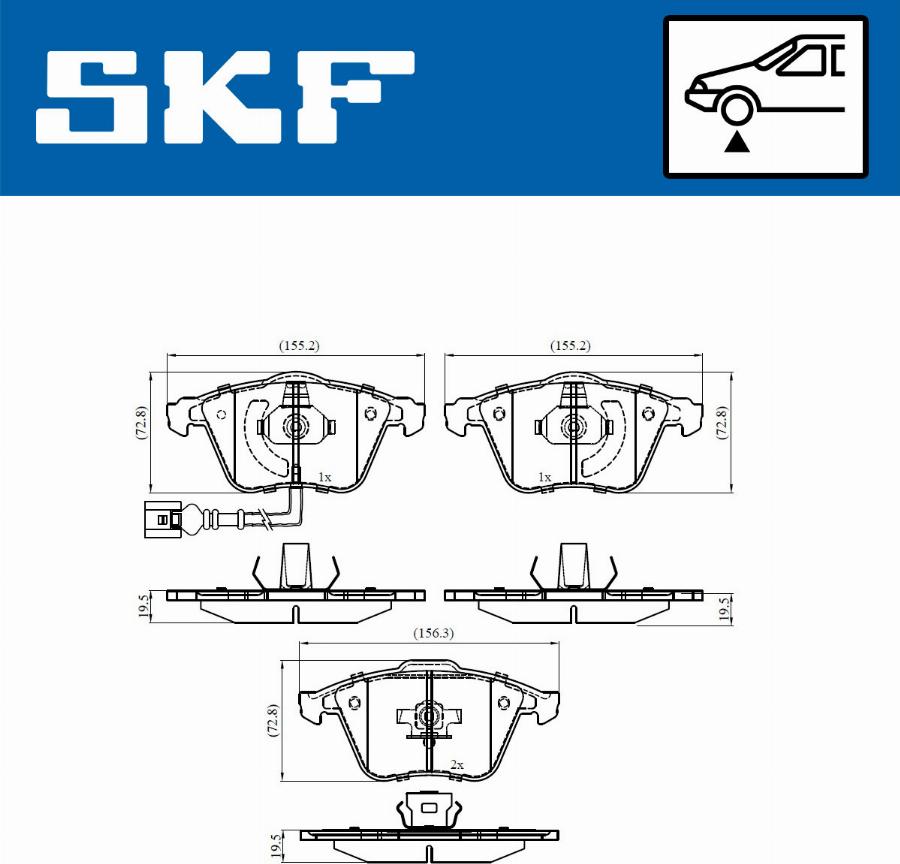 SKF VKBP 80594 E - Komplet zavornih oblog, ploscne (kolutne) zavore parts5.com