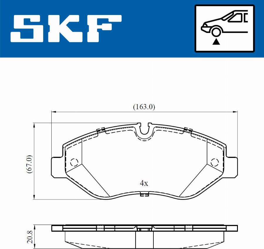 SKF VKBP 80633 E - Komplet zavornih oblog, ploscne (kolutne) zavore parts5.com