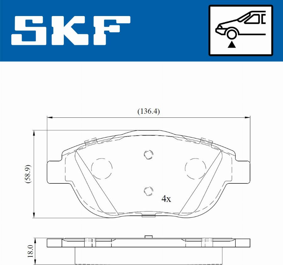 SKF VKBP 80098 - Sada brzdových destiček, kotoučová brzda parts5.com