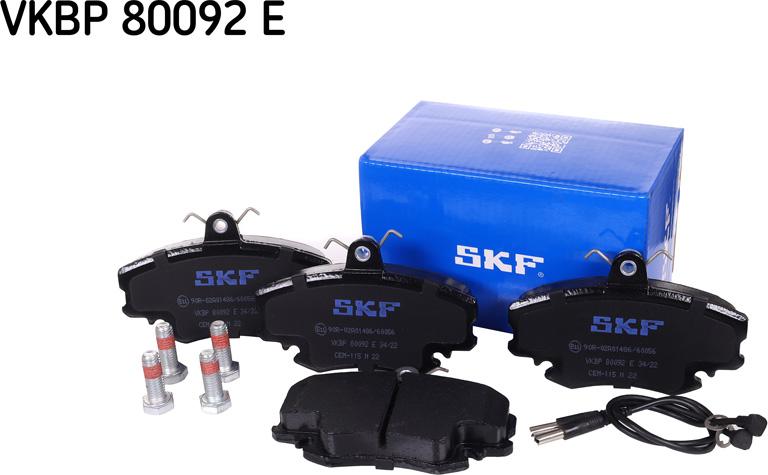 SKF VKBP 80092 E - Komplet pločica, disk-kočnica parts5.com