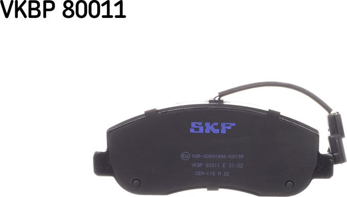 SKF VKBP 80011 E - Bremsbelagsatz, Scheibenbremse parts5.com