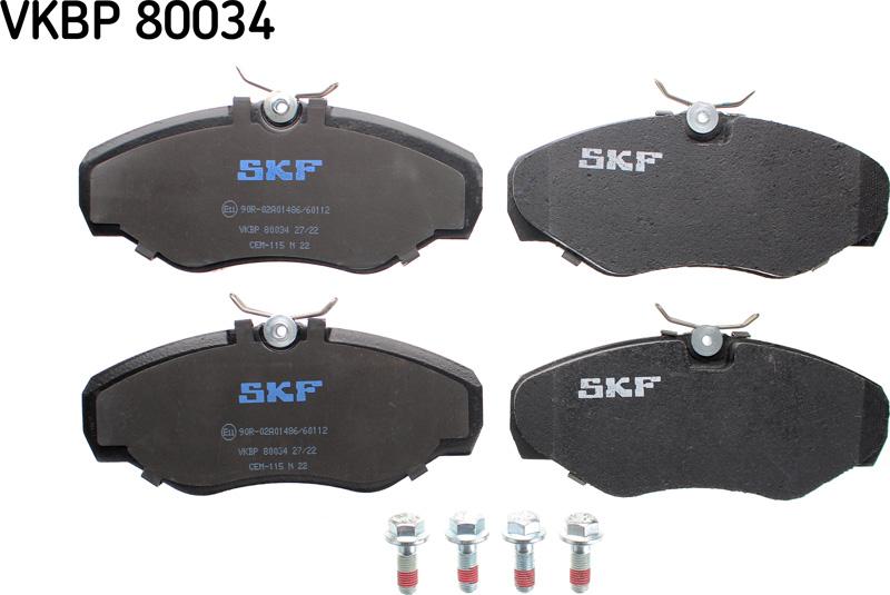 SKF VKBP 80034 - Komplet pločica, disk-kočnica parts5.com