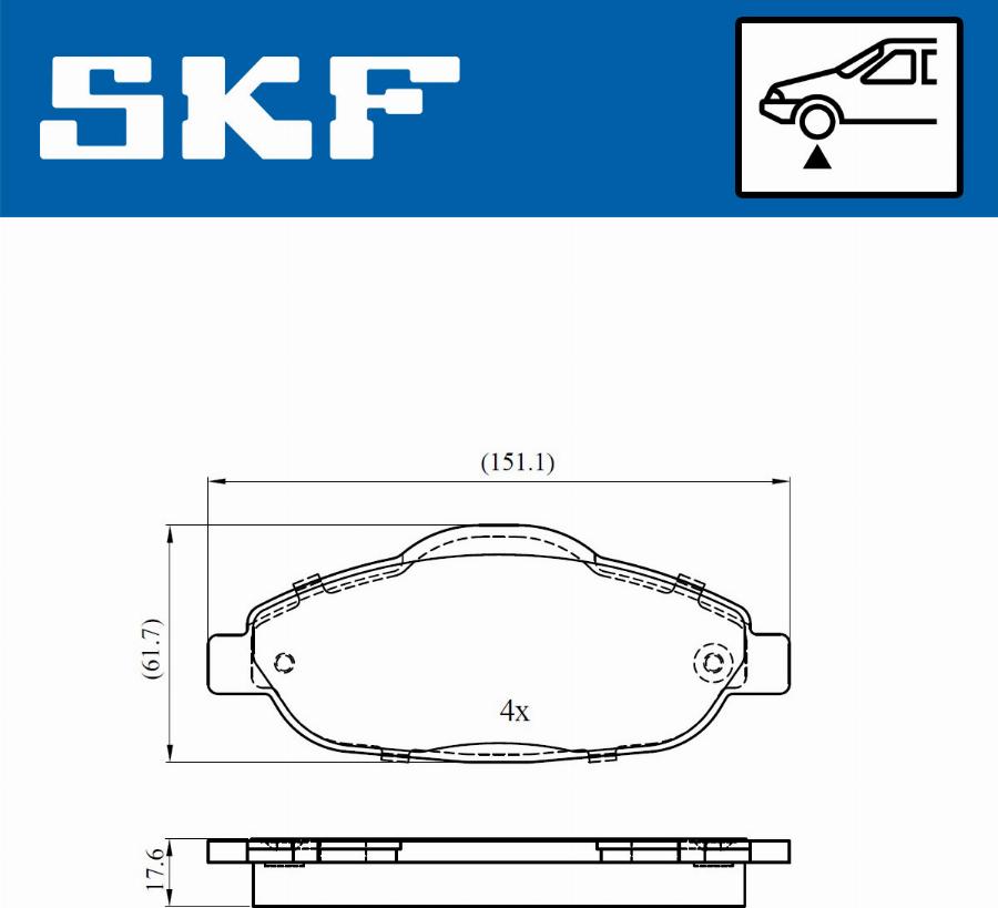 SKF VKBP 80038 - Komplet zavornih oblog, ploscne (kolutne) zavore parts5.com