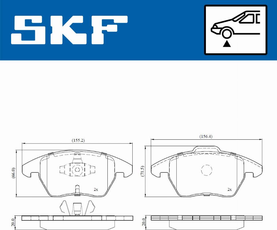 SKF VKBP 80144 - Fékbetétkészlet, tárcsafék parts5.com