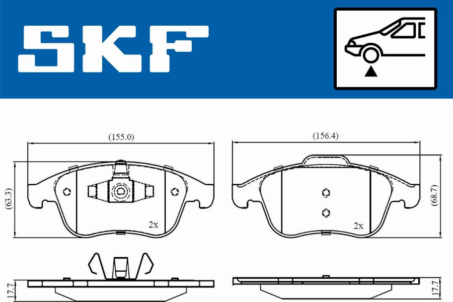 SKF VKBP 80336 - Sada brzdových destiček, kotoučová brzda parts5.com