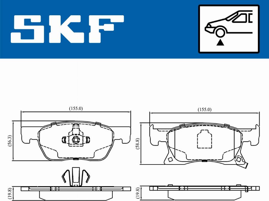 SKF VKBP 80291 A - Brake Pad Set, disc brake parts5.com