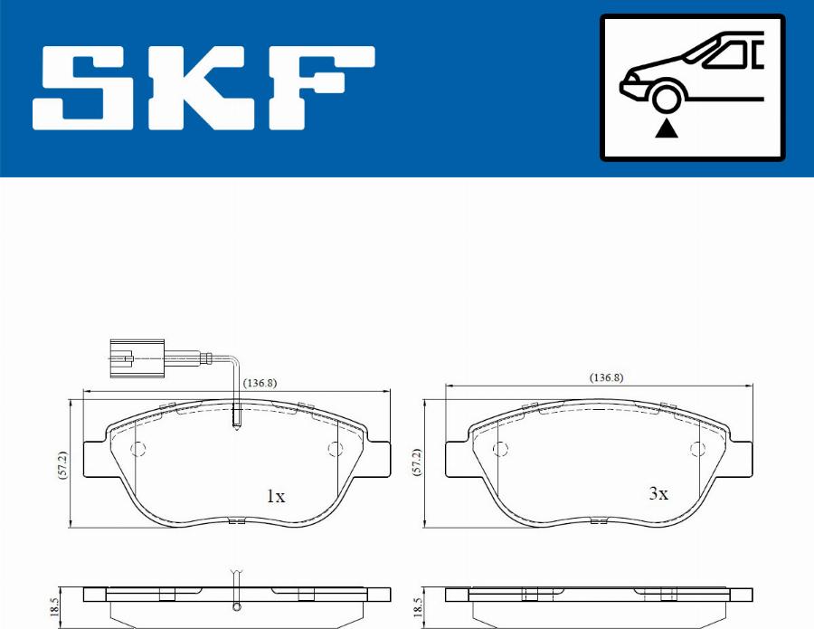 SKF VKBP 80217 E - Σετ τακάκια, δισκόφρενα parts5.com