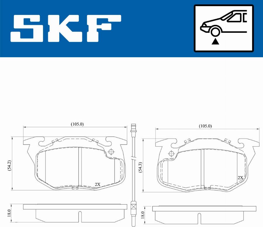 SKF VKBP 80238 E - Fékbetétkészlet, tárcsafék parts5.com