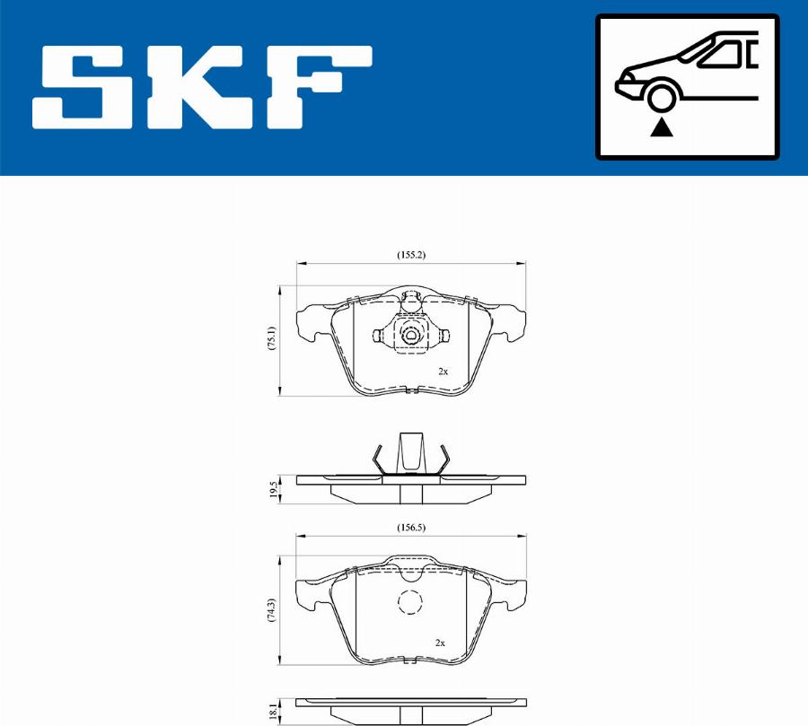 SKF VKBP 80224 - Fékbetétkészlet, tárcsafék parts5.com