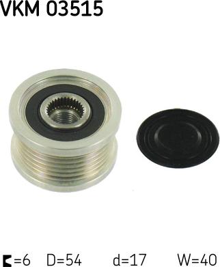 SKF VKM 03515 - Pulley, alternator, freewheel clutch parts5.com