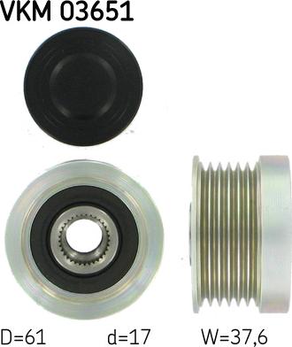 SKF VKM 03651 - Ремъчна шайба, генератор parts5.com