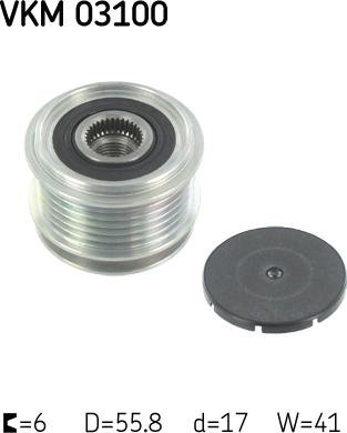 SKF VKM 03100 - Τροχαλία ιμάντα , γεννήτρια parts5.com