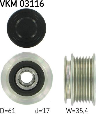 SKF VKM 03116 - Remenica alternátora parts5.com