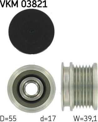 SKF VKM 03821 - Pulley, alternator, freewheel clutch parts5.com