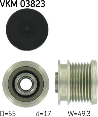 SKF VKM 03823 - Шкив генератора, муфта parts5.com