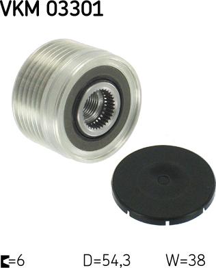 SKF VKM 03301 - Pulley, alternator, freewheel clutch parts5.com