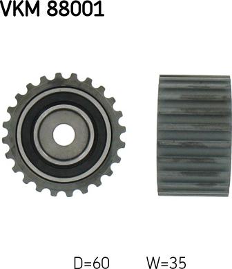 SKF VKM 88001 - Skretni / vodeći valjak, zupčasti remen parts5.com