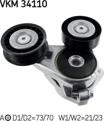 SKF VKM 34110 - Rolka kierunkowa / prowadząca, pasek klinowy zębaty parts5.com