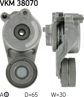 SKF VKM 38070 - Preusmerjevalni valj / vodilni valj, rebrasti jermen parts5.com