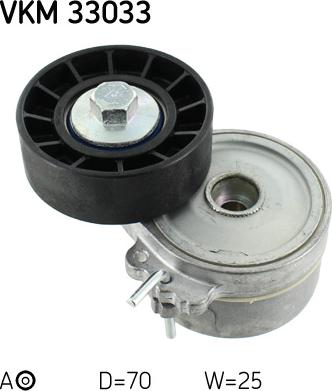 SKF VKM 33033 - Saptırma / Kılavuz makarası, Kanallı V-kayışı parts5.com