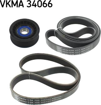 SKF VKMA 34066 - Sada žebrovaných klínových řemenů parts5.com