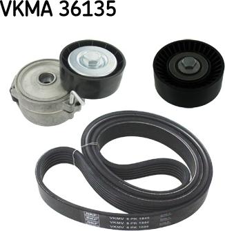 SKF VKMA 36135 - Sada žebrovaných klínových řemenů parts5.com