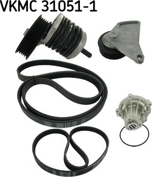 SKF VKMC 31051-1 - Water Pump + V-Ribbed Belt Set parts5.com