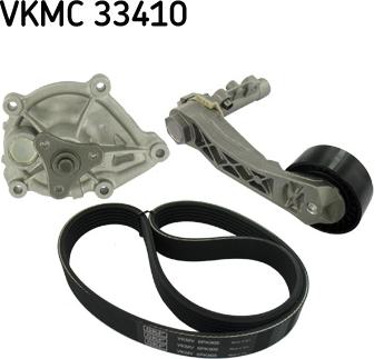 SKF VKMC 33410 - Pompe à eau+Jeu de courroie trapézoïdale à nervures parts5.com