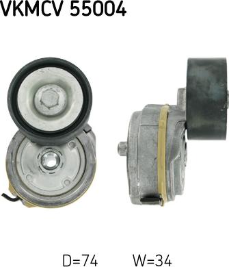 SKF VKMCV 55004 - Τροχαλία παρέκκλισης, ιμάντας poly-V parts5.com