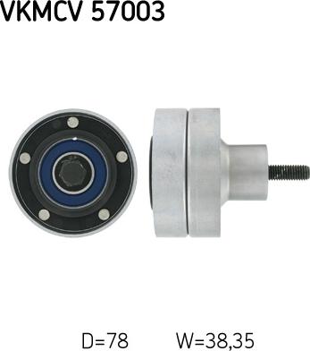 SKF VKMCV 57003 - Vratná / vodicí kladka, klínový žebrový řemen parts5.com