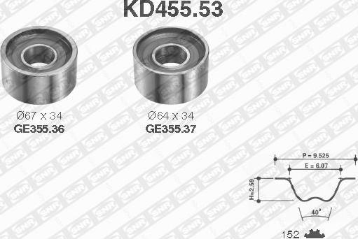 SNR KD455.53 - Set curea de distributie parts5.com