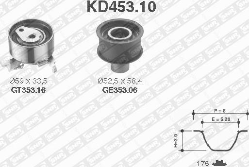 SNR KD453.10 - Set curea de distributie parts5.com